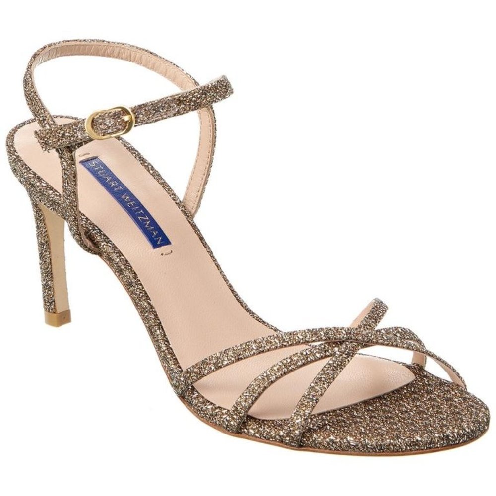 $450 Stuart Weitzman STARLA HEEL NUDIST leather sandals 9.5 (SE28)